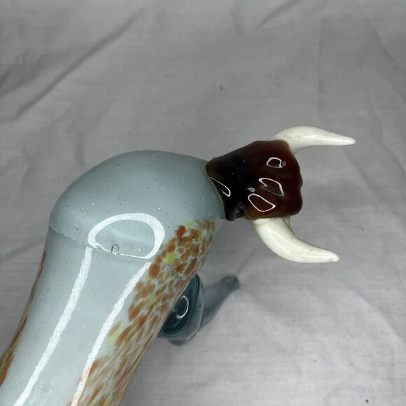 Handblown Glass Bull With Horns Glass Art Murano or Murano-Style Vintage - Picture 5 of 7
